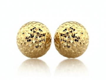 shumee Zlati uhani 375 z diamantnimi čepki, 8 mm, majhni, za ženske