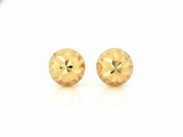 shumee Zlati uhani 585/14-karatne polkrogle z diamanti, 0,98 g, nežni