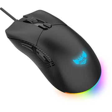 Gaming miška Ghost žična / RGB (16,8M barv) / max DPI 19K / optična / paracord kabel (črna)
