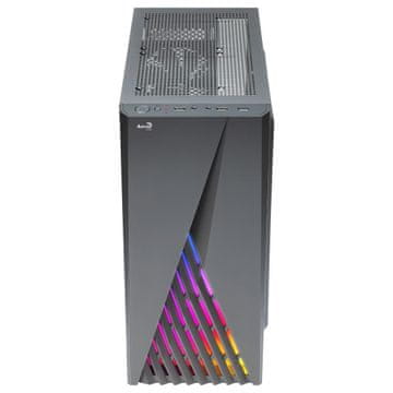Aerocool PC Ohišje Aerocool DELTABKV1 ATX s RGB, stranskim oknom, 12cm ventilatorjem, črno