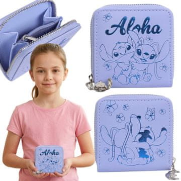 Disney DISNEY Stitch Denarnica za deklico, denarnica za denar, z zadrgo 9x9 cm