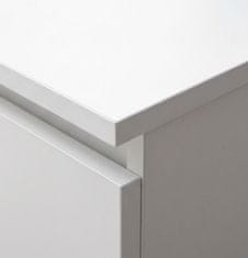 toaletna mizica z ogledalom in osvetlitvijo + tabure MRDT10-MW mat bela
