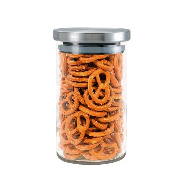 Steklena doza s pokrovom Rondo 900ml / 10xh16,5cm / steklo, inox