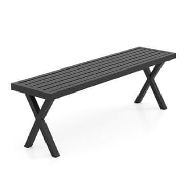 Northix Kovinska vrtna klop 138 cm z X nogami in letvastim sedežem