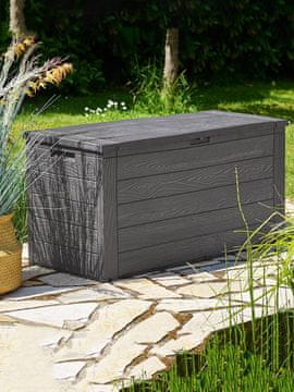 Northix Vrtna shramba, antracitna, 280 l, 116 x 43 x 55 cm