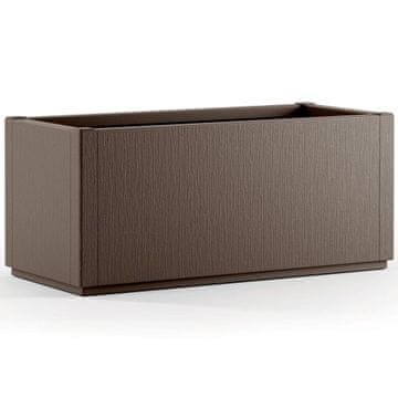 Northix Rjavo plastično korito za rože, 80x36x36 cm, prostornina 80 l