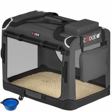 Northix Prenosnik za pse, zložljiva transportna škatla, velikost M 60x42x44cm, pralna odeja