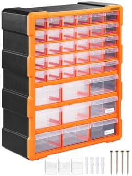 Northix Organizator za majhne dele, 39 predalov, razširljivi predelki