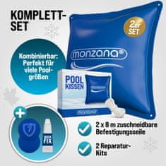 Northix Komplet blazin za bazen, 2 kosa, modra, 120x120 cm, odporna na zimo