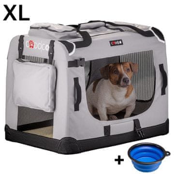 Northix Prenosnik za pse XL, zložljiv iz blaga, siv, 82x56x58 cm