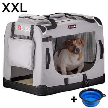Northix Prenosnik za pse iz blaga, siv, XXL, 90x60x66 cm