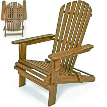 Northix Adirondack stol, zložljiv akacijev les, za notranjo/zunanjo uporabo
