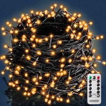 Northix Verižne luči, 100 toplo belih LED diod, časovnik, za notranjo/zunanjo uporabo
