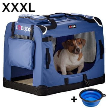 Northix Prenosnik za pse, zložljivo blago, temno modra, XXXL, 101x70x70cm