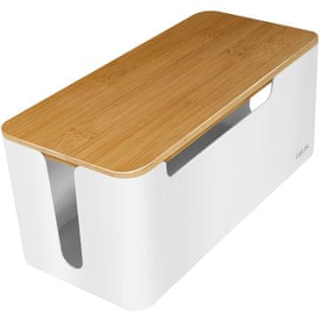 LogiLink Kabelska škatla - skrivalec kabla s pokrovom iz bambusa 32x14x13 cm