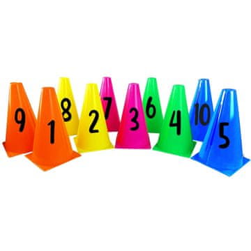 Northix Številski stožci 23 cm - Set 1-10