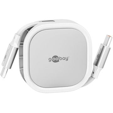 Goobay USB-C na USB-C 1m 60W 480Mbit/s bel samonavijalni podatkovni in polnilni kabel