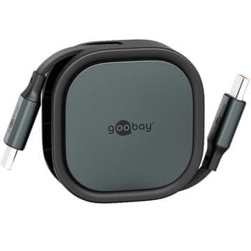 Goobay USB-C na USB-C 1m 60W 480Mbit/s bel samonavijalni podatkovni in polnilni kabel