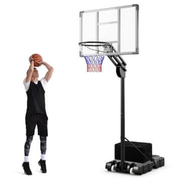 Northix Nastavljiv košarkarski koš 135-305 cm kovinska konstrukcija