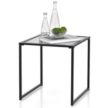 Northio Stranska mizica iz kaljenega stekla 43 x 43 x 45 cm