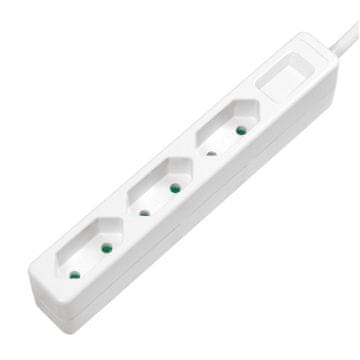 LogiLink Vtičnica Slim Euro 3-smerna 1,5 m Bela