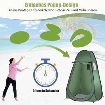 Northix Šotor za prho na plaži, preoblačilni šotor, stranski šotor, stranski šotor, velika šotorska kabina, zložljiva zelena