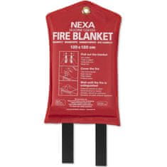 NEXA FB-120 RM Požarna odeja Silikonsko rdeča 120x120 cm