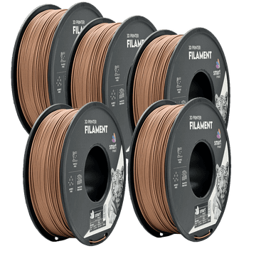 Smart Print 5x PETG Rjava Filament 1.75 mm - Smart Print Vlažnost-Odporni PETG (1kg Kolut)