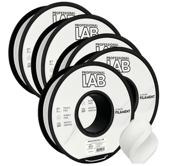Professional Lab 5x PLA+ Bela Filament 1.75mm - Professional Lab za 3D Tisk (1kg Kolut)
