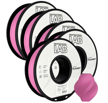 Professional Lab 5x PLA+ Nova Roza Filament 1.75mm - Professional Lab za 3D Tisk (1kg Kolut)