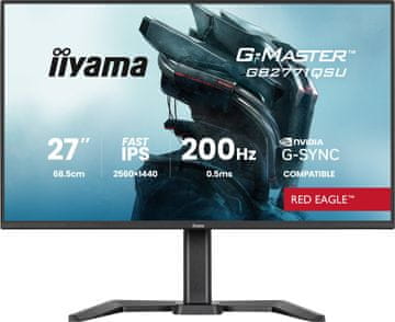 iiyama G-Master Red Eagle gaming monitor, QHD, 68,6 cm (27), 200 Hz (GB2771QSU-B1)
