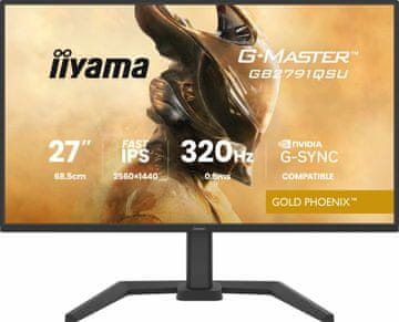 iiyama G-Master Gold Phoenix gaming monitor, QHD, 68,5 cm (27), 320 Hz (GB2791QSU-B1)