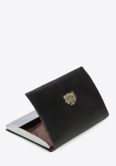 shumee Wittchen moški usnjen etui za vizitke z grbom, klasična črna, naravno usnje