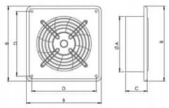 airRoxy Aksialni stenski ventilator aRok 400, s pretokom 3955 m3/h