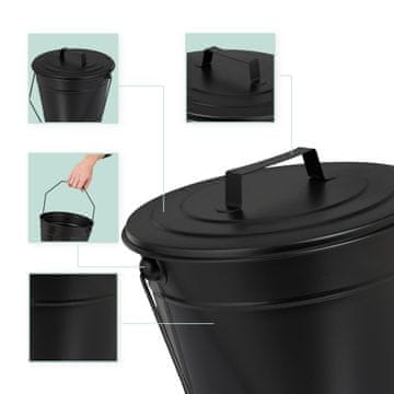 Northix Pepelnik s pokrovom 7 l