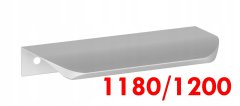 shumee Srebrni aluminijasti ročaj za pohištvo 118/120 cm, lahek in vzdržljiv UA02