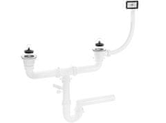 Kuchinox Dvodelno kovinsko nadgradno korito 50x80 cm s sifonom Kuchinox