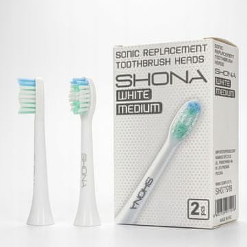 shumee Shona glava za ORO-sonic zobne ščetke bela 2 kosa