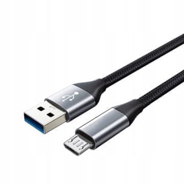 shumee Kabel USB - microUSB 2.0, ojačan, vzdržljiv, dolg 2 m opleten