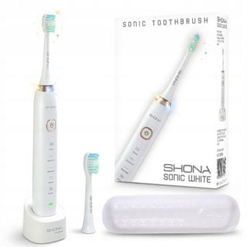 shumee Shona sonična zobna ščetka sonična bela