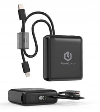 shumee PowerLocus 10000mAh PD 20W prenosna baterija s hitrim polnjenjem, USB-C + Lightning