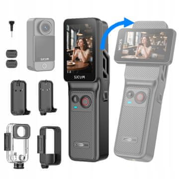 SJCAM SJCAM C400 mini športna kamera z vrtljivim zaslonom in daljinskim upravljalnikom, 4K WiFi, 7 ur