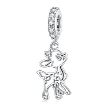 shumee Obesek z jelenom Bambi, srebro 925, perle