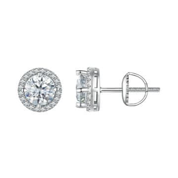 shumee Srebrni uhani Moissanity 0,5 ct, čepki iz srebra 925