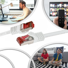 shumee RJ45 LAN povezovalni kabel LogiLink Cat.6 S/FTP 0,5 m bel Ethernet omrežni kabel
