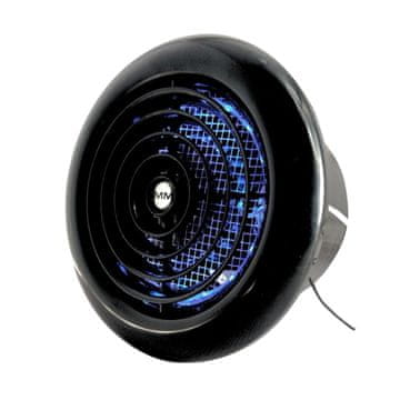 shumee Stropni ventilator z LED osvetlitvijo moder MMR 100 črn okrogel