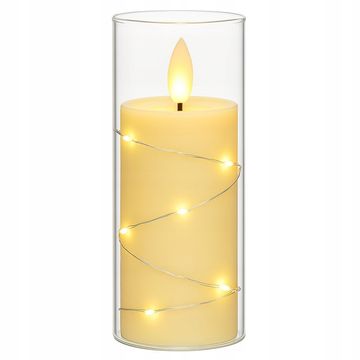 shumee LED sveča z dekorativnim učinkom plamena, vložek za svečo, na baterije 10 cm, 13 LED diod