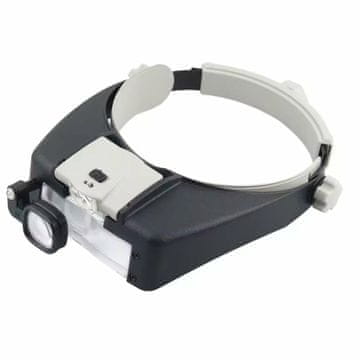 AG578A Povečevalna naglavna lupa s 2 LED svetlobama 1,5X - 17X