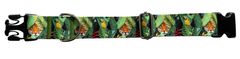 Ovratnica za psa, širine 4 cm, z zaponko, tropska, zapenjanje Ovratnica za psa, širine 4 cm, z zaponko, tropska, zapenjanje XS: 20–28 cm