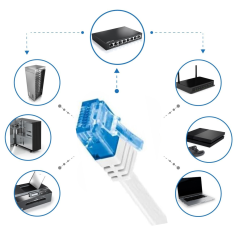 shumee SlimLine Cat.5e UTP 2 m LogiLink patchcord bel ploščat RJ45 patch kabel